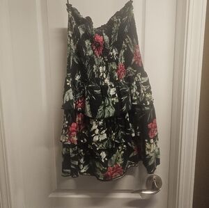 Floral Black and Pink Dress
